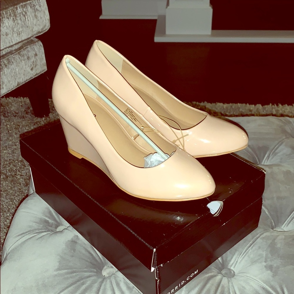 Torrid Nude Midi Wedges
